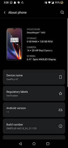 one plus 6t 9/10 single sim