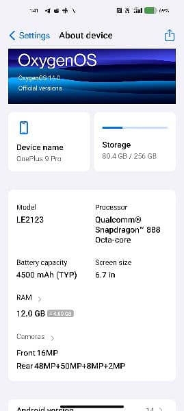 OnePlus 9 pro 12.266 single sim 03359232948 0