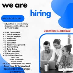 Data entry/call Op/management/advisor/office boy/Administration