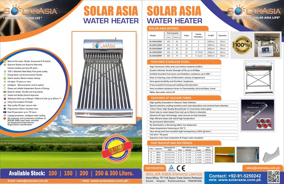 Book Solar Asia Solar Geyser 150 Liter 10 Yrs Warranty 100% SS 7