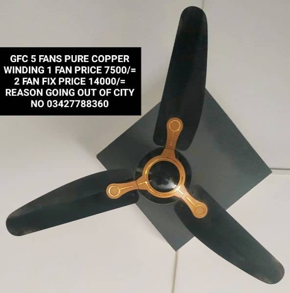 GFC 5 FANS PURE COPPER WINDING ACDC NHI HAI YA 220WATT FAN 03427788360 6