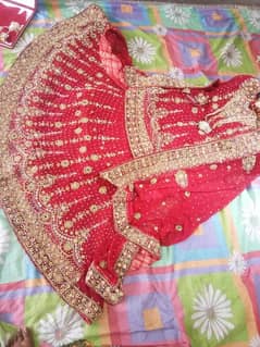 red color bridal lengha