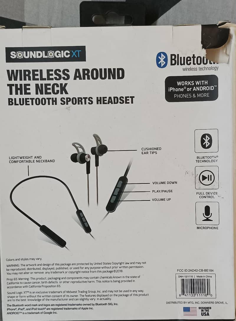 WIRELESS AROUND THE NECK BLUETOOTH SPORTS HEADSET (SOUNDLOGIC XT) 2