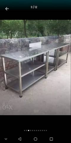 steel tables cutting breading steel rack washing sink