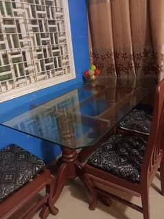 6 Chair glass dining table