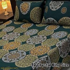 crystal cotton Printed double bedsheet  with two pillow cover