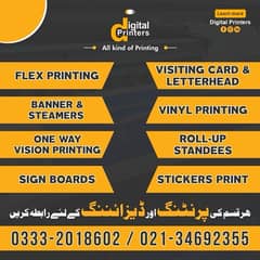 panaflex printing, visiting cards, stickers , vinyl urgent printing