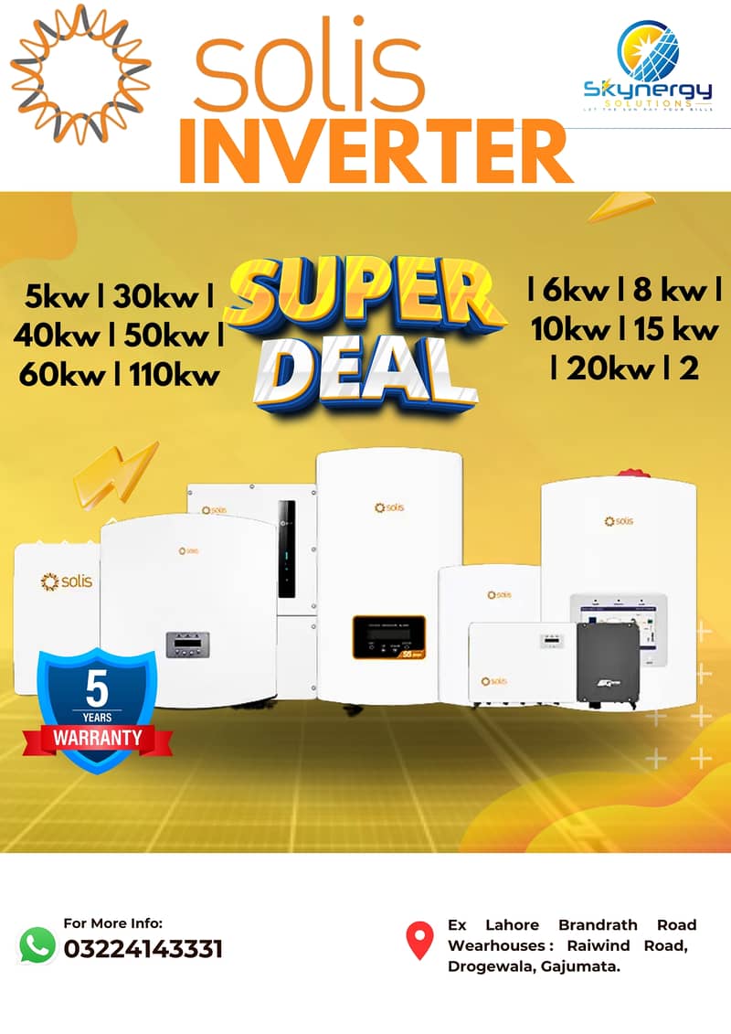 solis solar inverter hybrid & ongrid model ip66 5kw 6kw 10kw 110kw 0