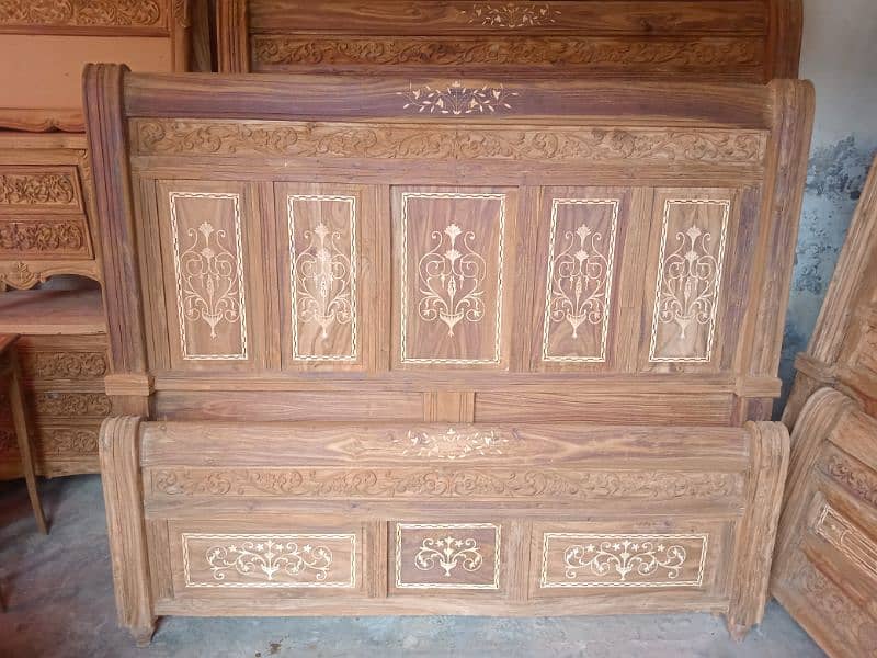 #Chinioti bed#wooden double bed set#king bed#Chinioti Carving bed set 8