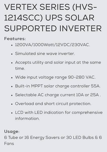 Homage Vertex Inverter/Ups  1 KW 4