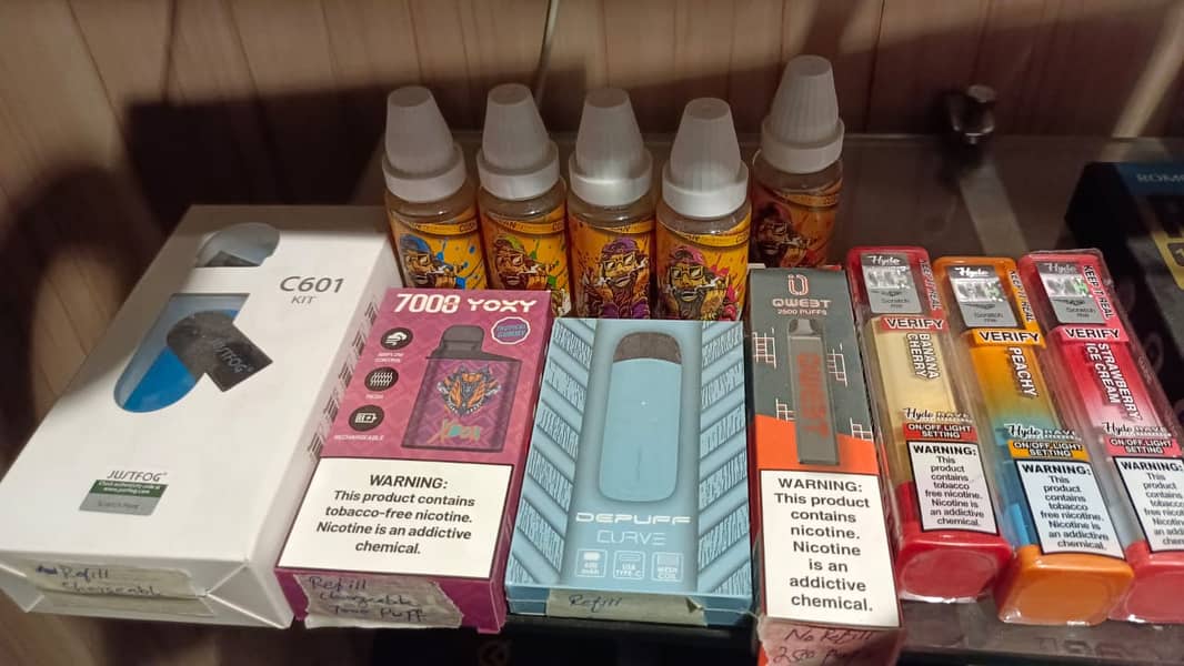 Different vapes Pods And Flavours Available Hude Edge Rave Recharge 5