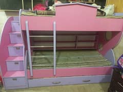 Bunk bed | Kid wooden bunker bed