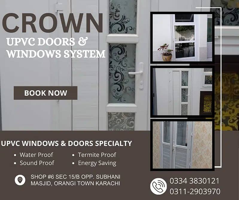 PVC Doors/solid Doors/PVC windows/Upvc doors/office doors 11