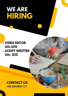 Video Editor Required (on-site/in office) 0