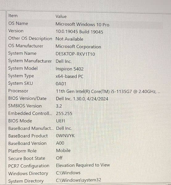 Core i5 11th generation slightly used Dell laptop 1