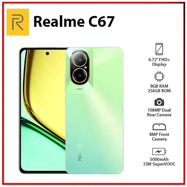 realme C67 8gb  128gb 33wt charger 5000mah battery 0