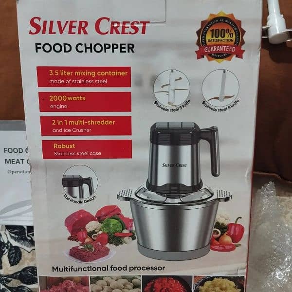 Multifunction Chopper: Juicer & Ice Crusher, Stainless 2000W 0