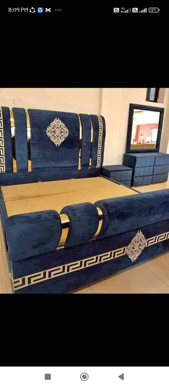 Velvet poshish bed / bedset / double bed / king size bed / 5