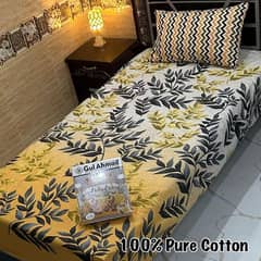 4 PCS Cotton printed single Bedsheet