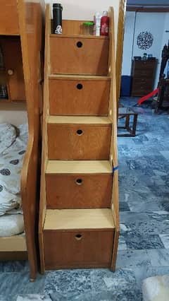 Wooden bunk bed for 3 person