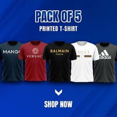 Pack of 5 Printed T-Shirts