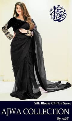 saree red black blue 0