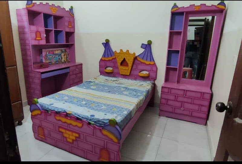 Kids Room Bed set with dressing table and big study table. 3