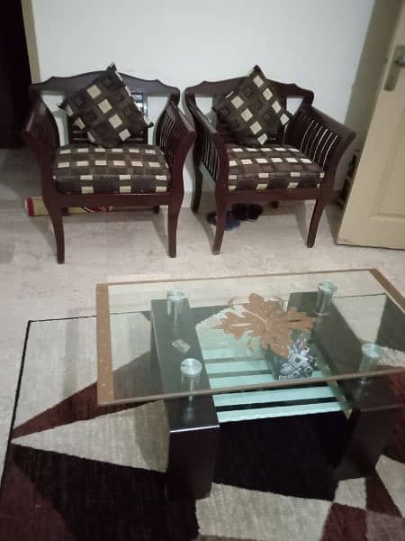 5 seater sofa set with center table and rug piece 0