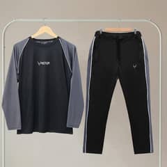 2 pcs Men's polyester plain track suit