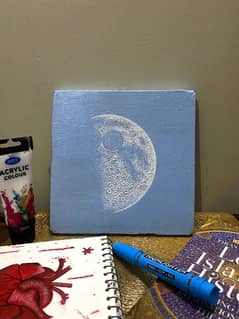 Half moon textured art painting 0