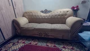 sofa set 3+2+1 heavy wooden urgent sale 03161442964