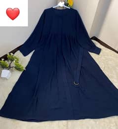 Plain maxi abaya with stoler