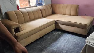 wooden L shaped Sofa 0