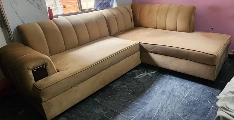 wooden L shaped Sofa 2