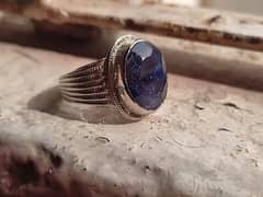 neelam African real stone ring Chandi ki hai