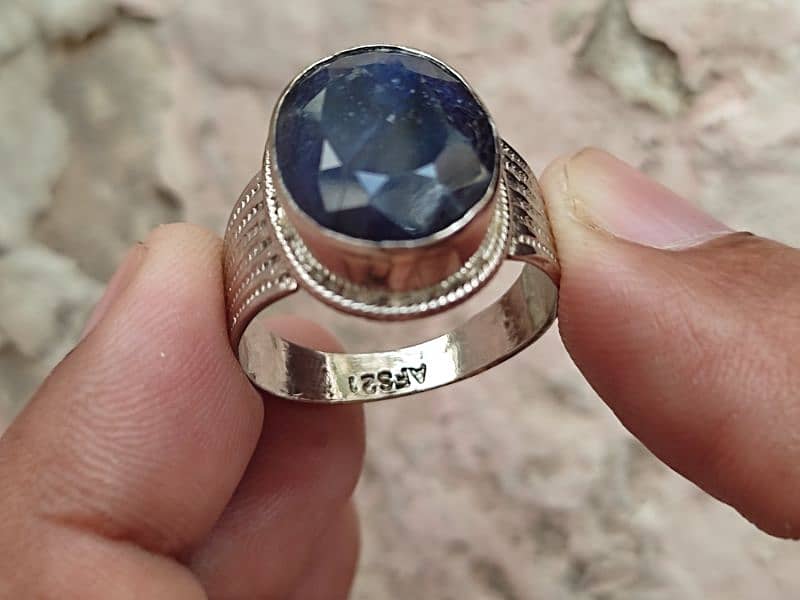 neelam African real stone ring Chandi ki hai 2