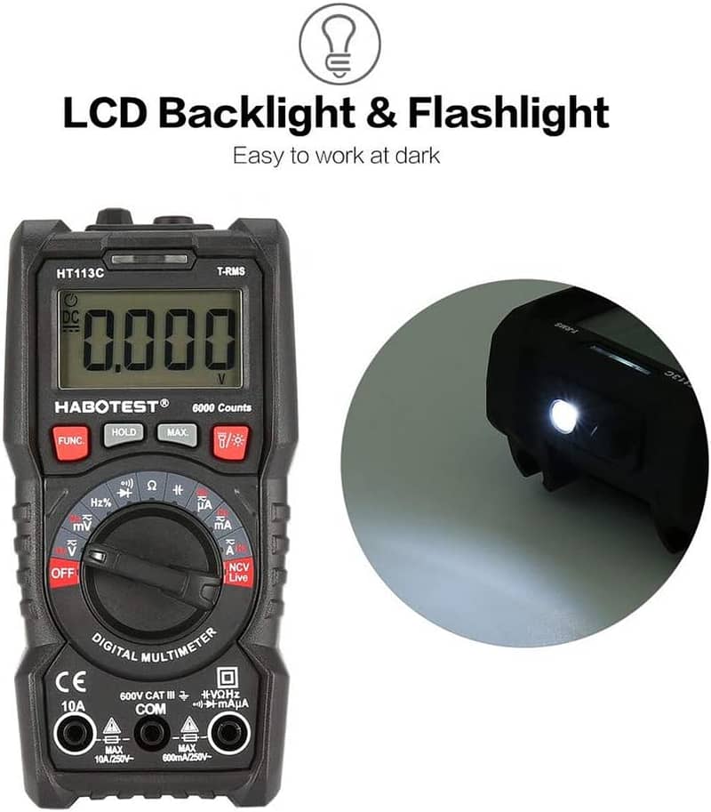 Habotest HT113C Digital Multimeter ( Auto ) Clamp Meter Solar Inverter 3