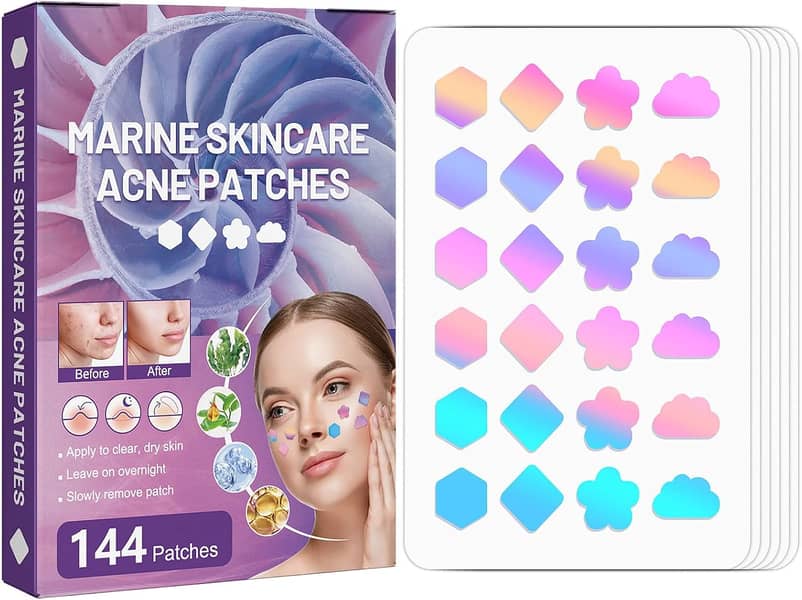 144Pcs Face Pimple Star Acne Patches, Hydrocolloid Fast Healing 2