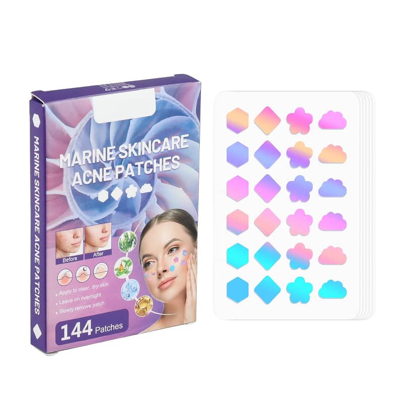 144Pcs Face Pimple Star Acne Patches, Hydrocolloid Fast Healing 6