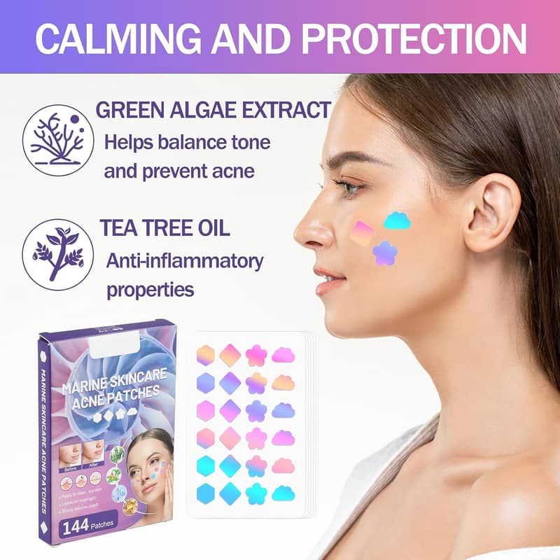 144Pcs Colorful Acne Patch Lighten Spots Repair Face Acne Blemish Acne 6