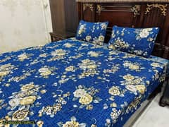 3 PC's crystal cotton printed double bedsheet.