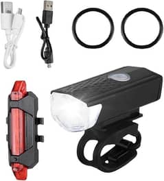 Rechargeable Bicycle Headlight Tail Light Set Cycling Bike Scooter