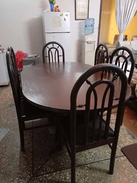 wooden dining table with 6 chairs 1