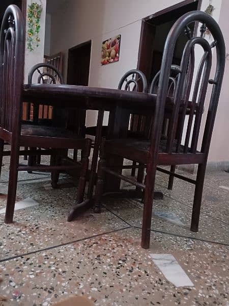 wooden dining table with 6 chairs 2