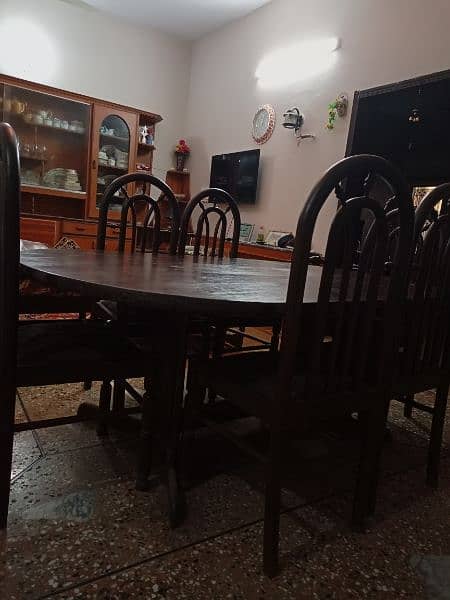 wooden dining table with 6 chairs 3