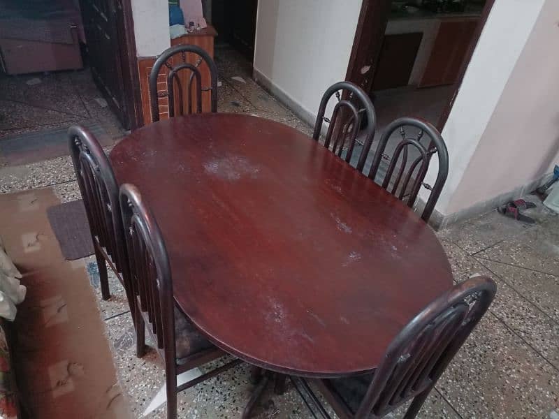 wooden dining table with 6 chairs 4