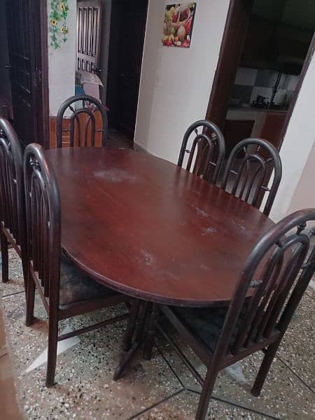 wooden dining table with 6 chairs 5