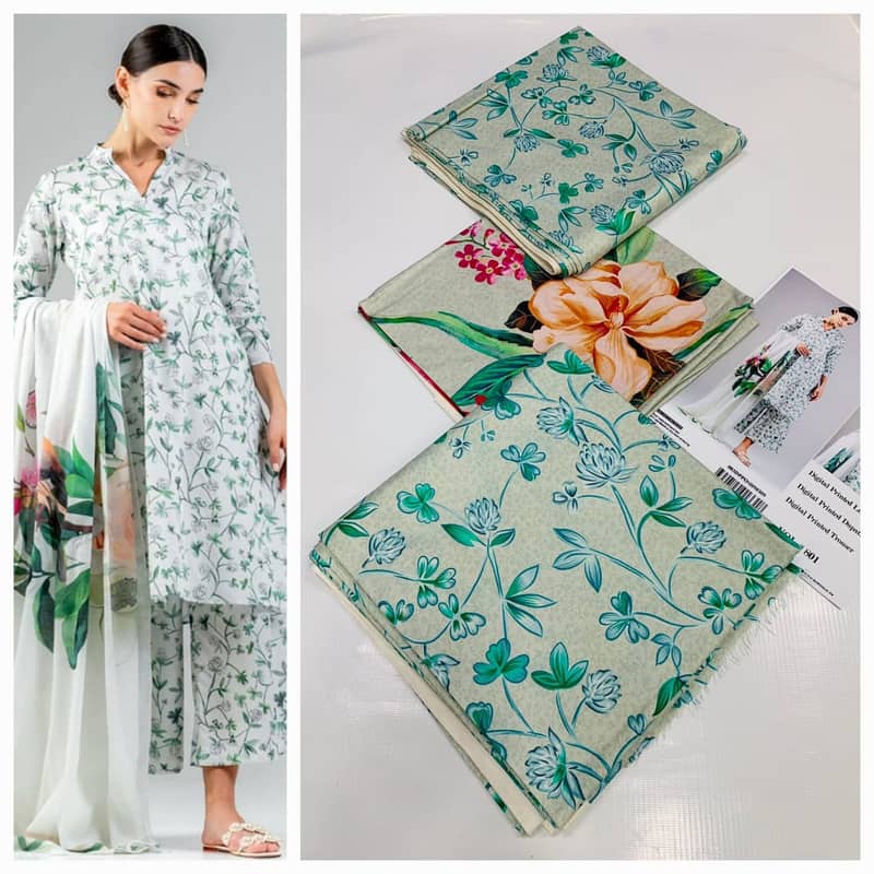 Cross stitch/ 3pc Digital  printed Linen vol 24' 6