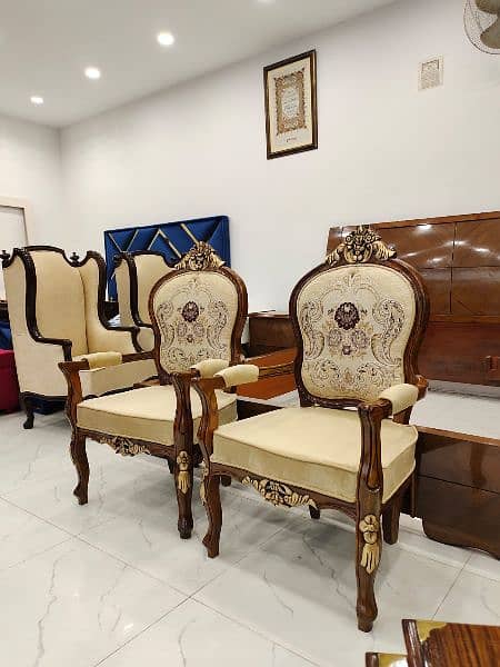 #Bedroom Chairs #Chinioti wooden chair #highback bedroom chairs set 0