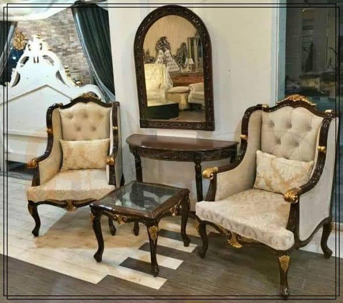 #Bedroom Chairs #Chinioti wooden chair #highback bedroom chairs set 1